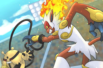 pokemon art or fakemon art, pokemon tcg card, pokemon doodle art, fakemon anime