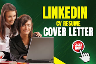 create update build optimize linkedin profile cv resume cover letter design edit