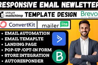 design mailchimp email marketing newsletter campaign on beehiiv convertkit brevo