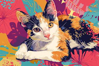 draw illustration animal pet cartoon portrait vector art