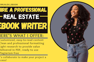 professionally ghostwrite up to 40k words real estate ebook