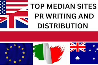 write and distribute press releases to premium media site europe, australia, UK