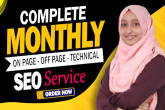 complete monthly SEO service with high quality backlinks for google top ranking