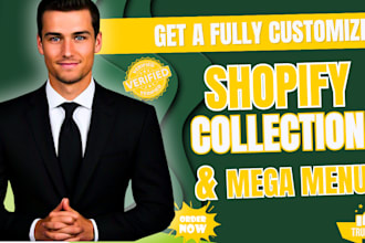 create shopify collection, product pages and a mega menu for your store