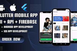 be your flutter developer build android IOS app with firebase and API
