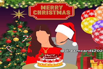 make custom personalized minimalistic christmas cards videos and animations