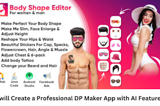 create a professional body shape editor app for women men