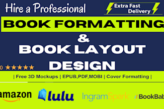 do book formatting, ebook formatting, book layout design, paperback formatting