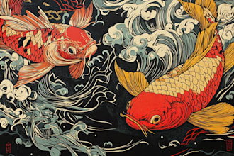 draw illustrations using linocut technique