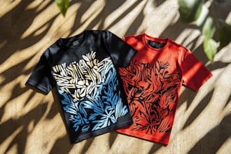 create linocut t shirt design for brands