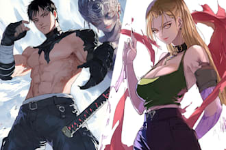 do anime and manga character art illustration, chibi or fan art