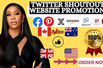 twitter shoutout link website promotion 80m USA UK fb ig tiktok audience
