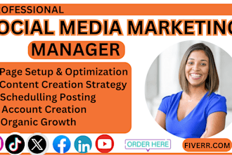 be facebook instagram twitter pinterest linkedin tiktok social media manager