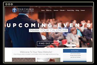 build and rebuild modern church website and landing page