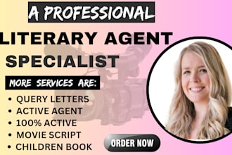find active literary agent for your movie script, children book, query letter