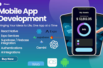 do mobile app development react native developer expo develop IOS android