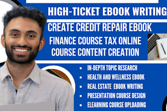 create credit repair score ebook, finance course, ebook online course creation