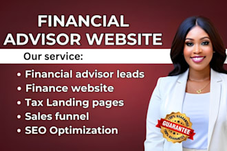 design financial advisor website bookkeeping, accounting, investor, tax website