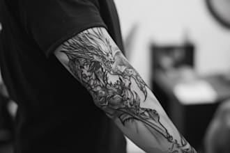 create stunning custom realism tattoo sleeves