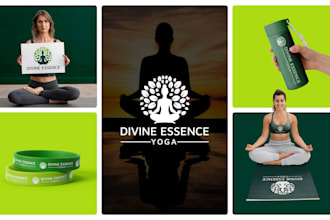 design natural spa yoga health fitness meditation wellness logo and branding