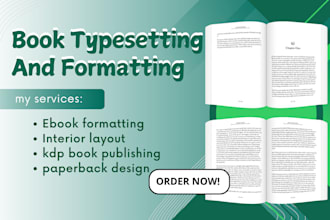 do book typesetting, kdp book formatting, paperback and layout design
