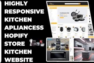 design kitchen apliance shopify store kitchen website