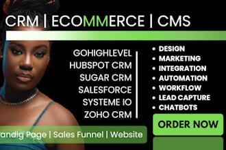 hubspot crm, gohighlevel, zoho crm, systeme io, salesforce, sugar crm sales page