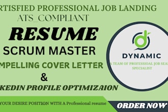 write a professional project management, scrum master resume and project manager