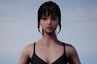 generate 3d thorn character for game,nsfw model,ue5 ik fk rigging,idle animation