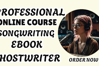 ghostwrite music related online course song ebook writer creation female singer