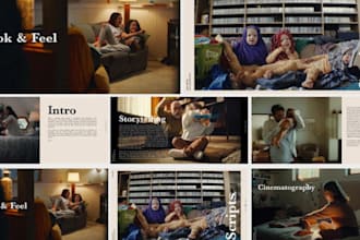 design screenplay film pitch deck, movie poster, tv shows tv series presentation