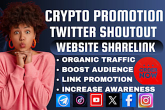shoutout twitter promote website share link to 100m ig app yt nft crypto users