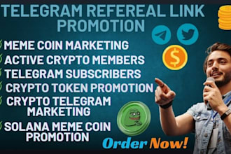 do telegram referral link promotion to 500k crypto investor to your website