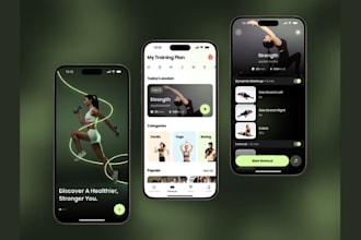 create fitness trainer app, workout app, yoga, gym app,ui ux for android and ios