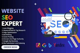 do on and off page SEO for wordpress, wix, squarespace, shopify, duda website