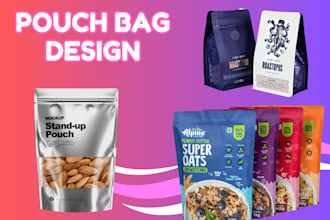 do unique pouch bag design, label packaging, mylar bag, cbd product, box design
