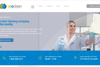 build commercial cleaning website residential cleaning website home landing page