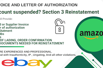 provide letter of authorization, other docx to appeal amazon