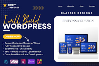 create custom elementor, divi, wordpress landing page, website design, redesign