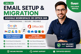 do email setup and migration google workspace or office 365