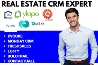 setup monday CRM kvcore lofty freshsales boldtrail contactually ylopo selldo VA