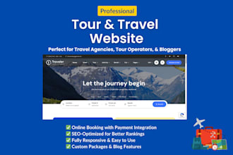 develop a professional travel and tour website for business