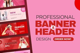 design a professional website hero banner or header