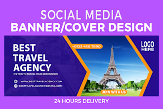 design facebook cover, linkedin, instagram and social media banners or header