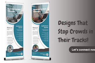 design corporate rollup, retractable and billboard banners