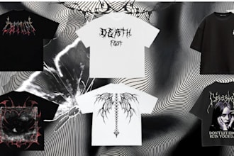 craft unique streetwear designs for your brand in gothic, trendy etc