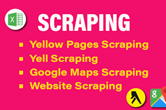 scrape yell, yellow pages, google maps email list with phone of UK, USA