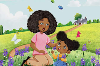 make african american children story book illustration