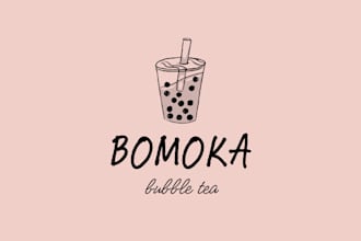 create a unique boba or bubble tea logo