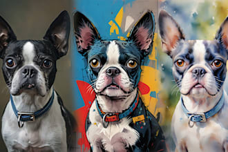 generate personal pet portrait art for dog, cat or any pet